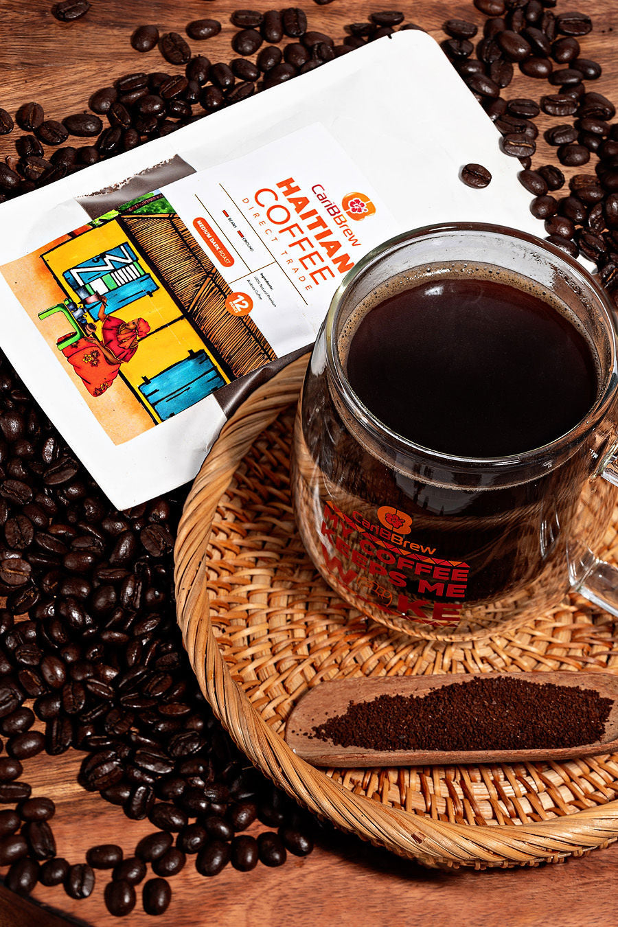 Clear Mug “Coffee Keeps me Woke” - Caribbrew