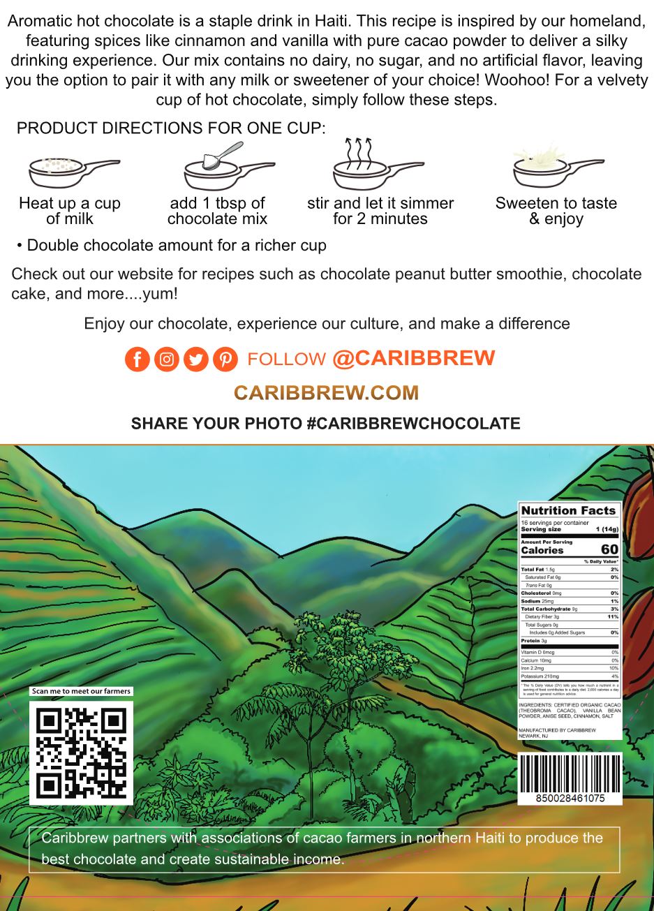 Spiced Vanilla Haitian Hot Chocolate 8oz - Caribbrew
