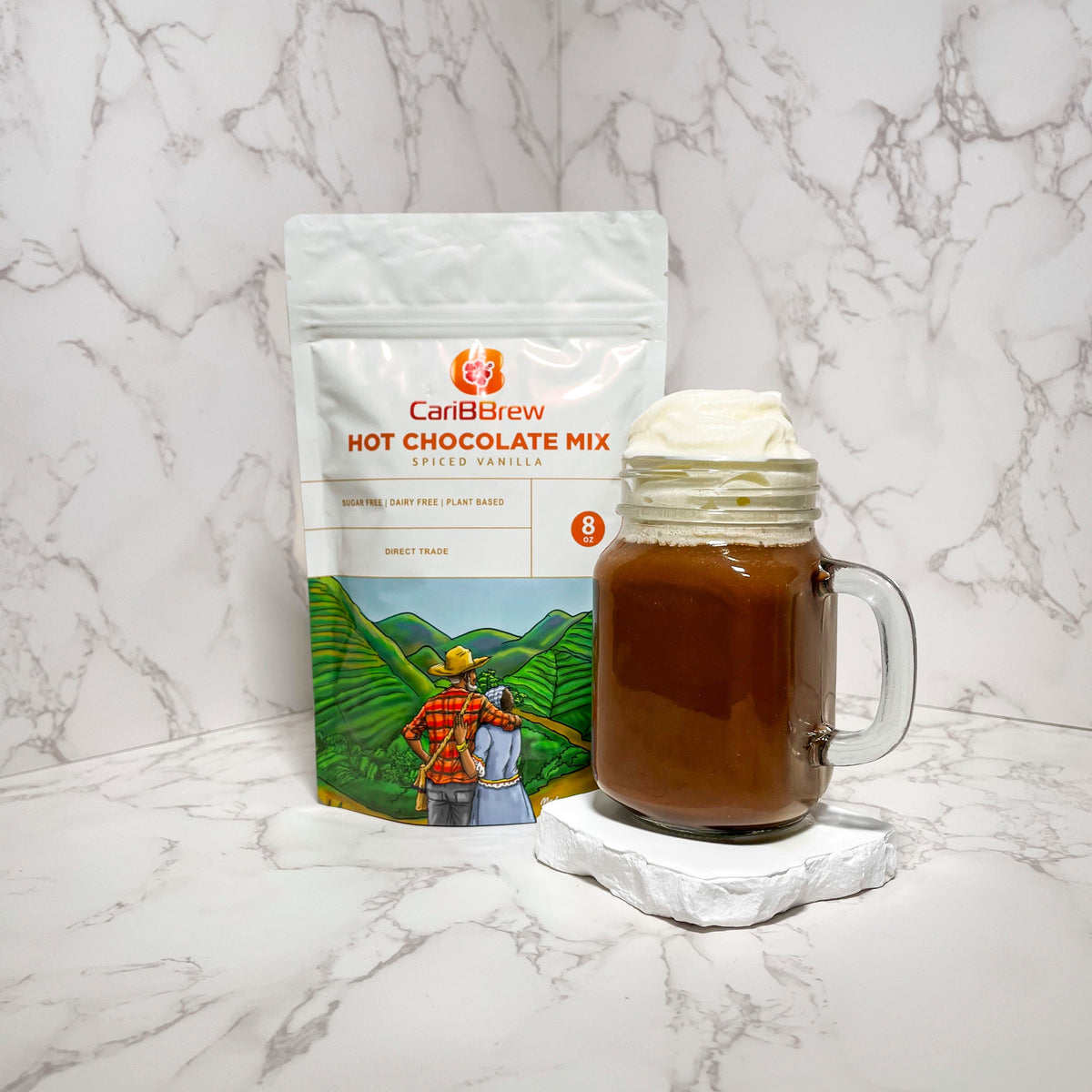 Spiced Vanilla Haitian Hot Chocolate - 2 Bags - Caribbrew8 oz