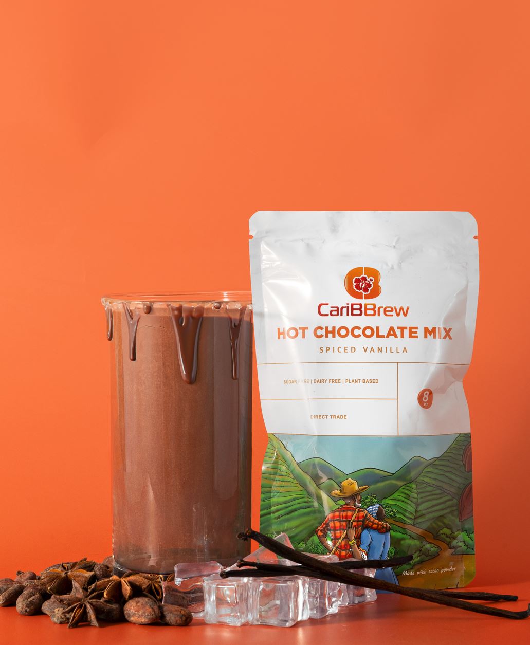 Spiced Vanilla Haitian Hot Chocolate - 2 Bags - Caribbrew8 oz