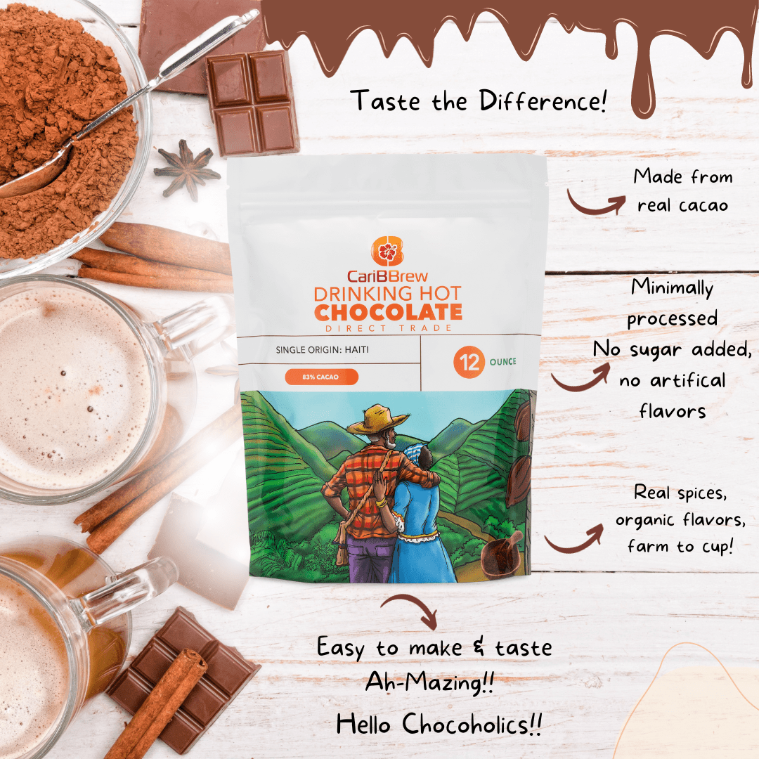 Spiced Vanilla Haitian Hot Chocolate - 2 Bags - Caribbrew8 oz