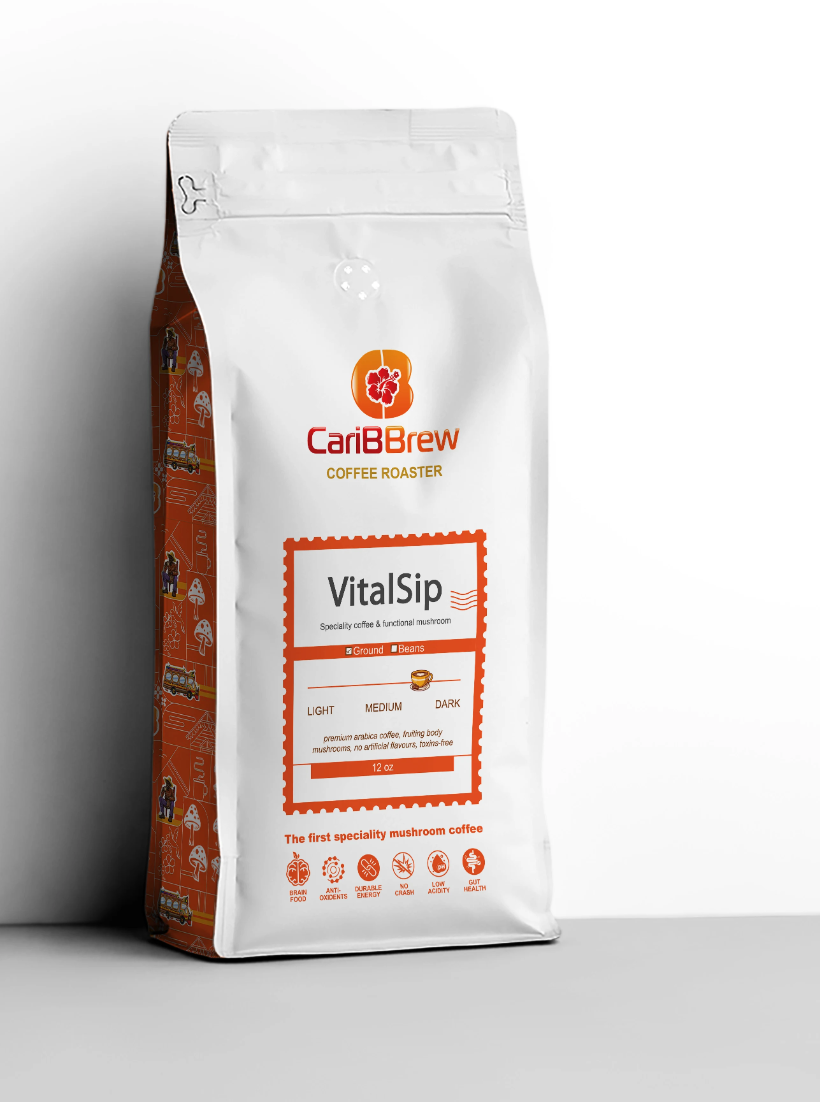 Caribbrew Vitalsip Arabica Coffee With Mushroom 12oz