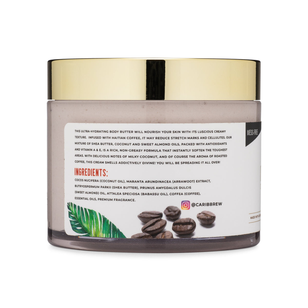 Coconut Coffee Body Butter 8oz- Moisturizing Haitian Coffee with Shea Butter - Caribbrew8 oz
