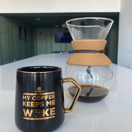 Black and Gold, Coffee Keeps me Woke Mug! - Caribbrew