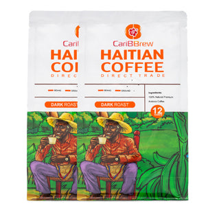 Dark Roast Haitian coffee 2 bags bundle 12 oz - Caribbrew
