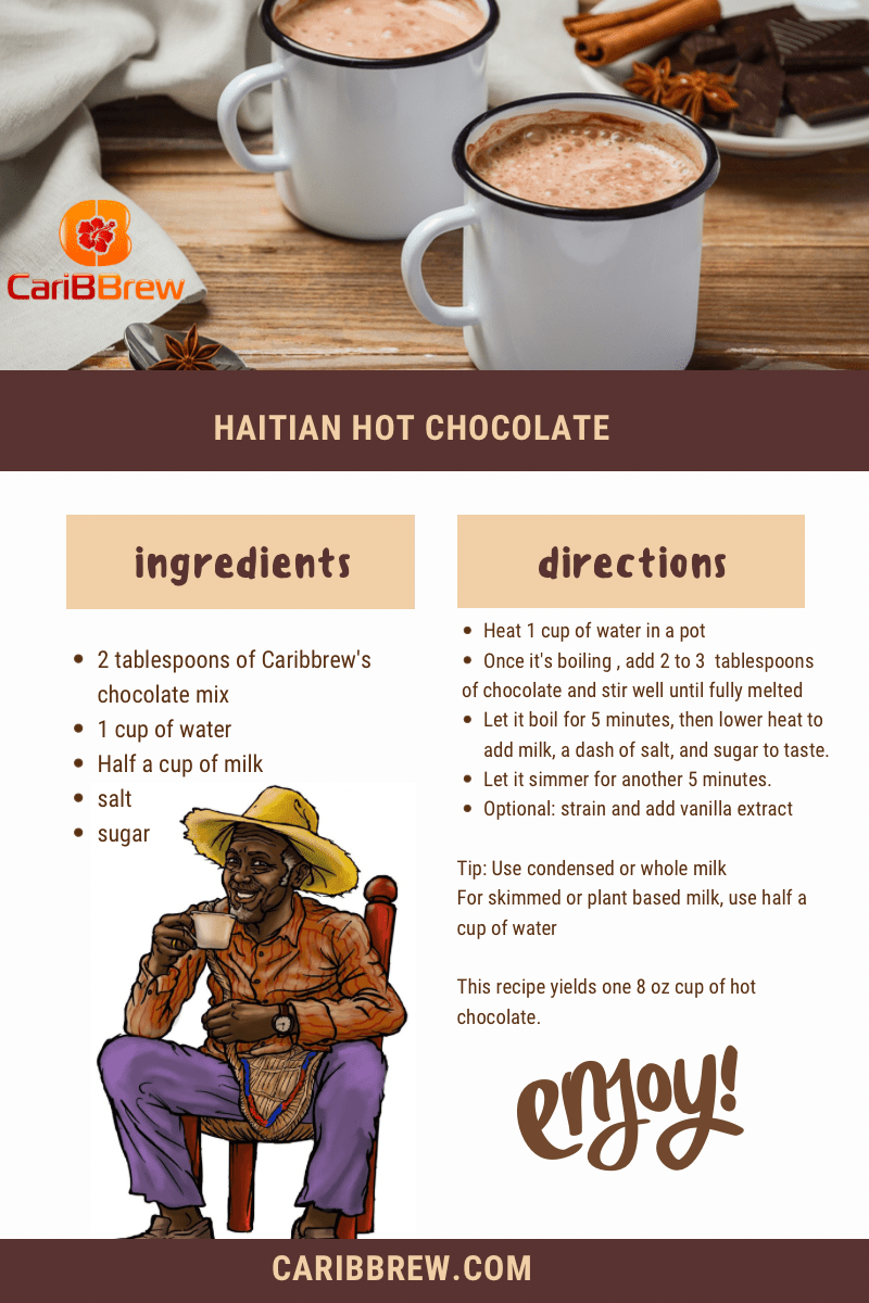 Spiced Vanilla Haitian Hot Chocolate - 2 Bags - Caribbrew8 oz